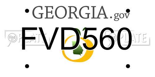 FVD560 Georgia License Plate