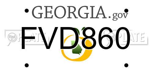 FVD860 Georgia License Plate