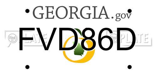 FVD86D Georgia License Plate