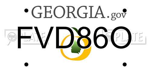FVD86O Georgia License Plate