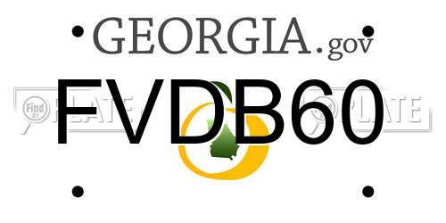 FVDB60 Georgia License Plate
