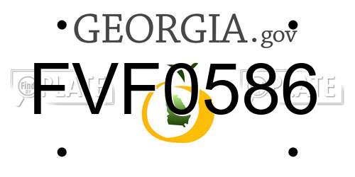 FVF0586 Georgia License Plate