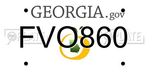 FVO860 Georgia License Plate