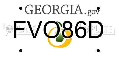 FVO86D Georgia License Plate