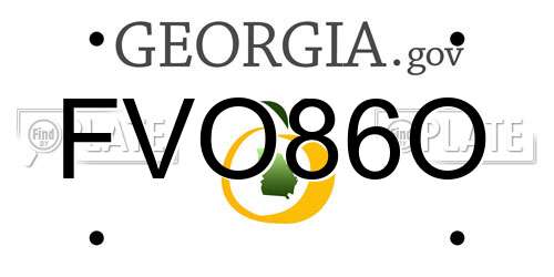 FVO86O Georgia License Plate