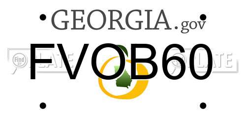 FVOB60 Georgia License Plate