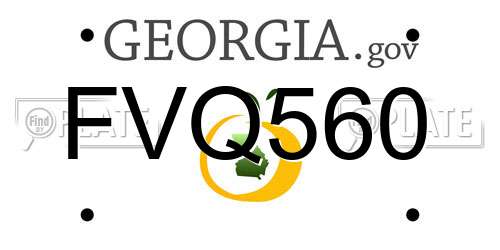 FVQ560 Georgia License Plate