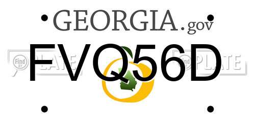 FVQ56D Georgia License Plate