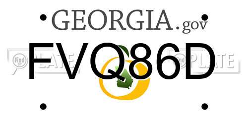 FVQ86D Georgia License Plate