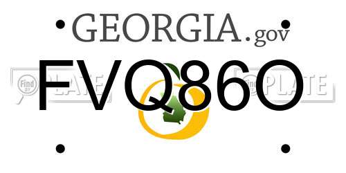 FVQ86O Georgia License Plate