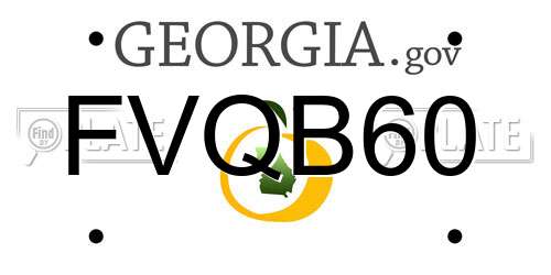FVQB60 Georgia License Plate