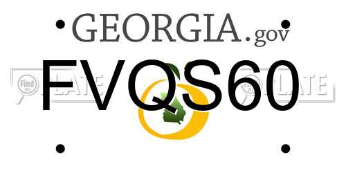 FVQS60 Georgia License Plate