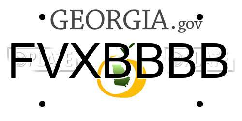FVXBBBB Georgia License Plate