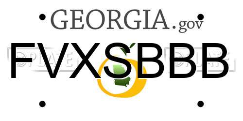FVXSBBB Georgia License Plate