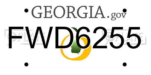 FWD6255 Georgia License Plate