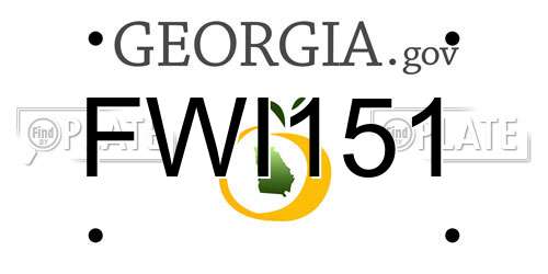 FWI151 Georgia License Plate