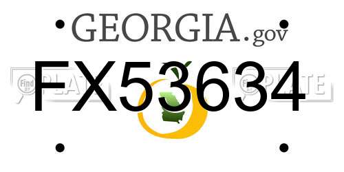 FX53634 Georgia License Plate
