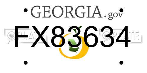 FX83634 Georgia License Plate