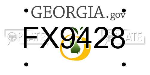 FX9428 Georgia License Plate