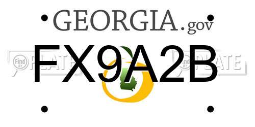 FX9A2B Georgia License Plate