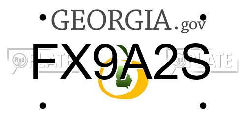 FX9A2S Georgia License Plate