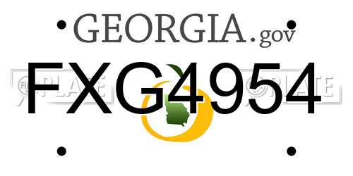 FXG4954 Georgia License Plate
