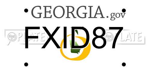 FXID87 Georgia License Plate
