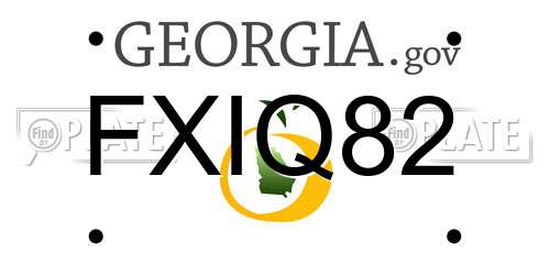 FXIQ82 Georgia License Plate