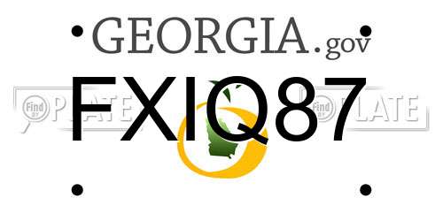 FXIQ87 Georgia License Plate