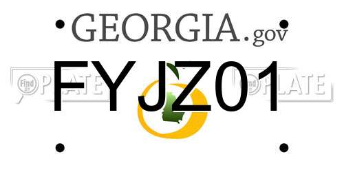 FYJZ01 Georgia License Plate