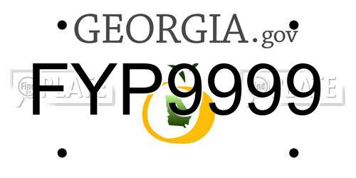 FYP9999 Georgia License Plate