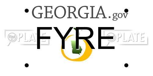 FYRE Georgia License Plate