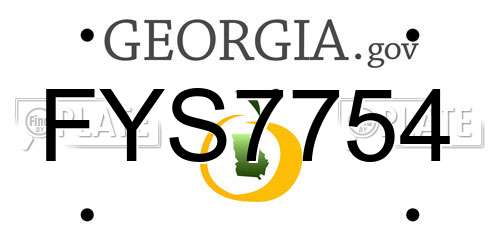 FYS7754 Georgia License Plate