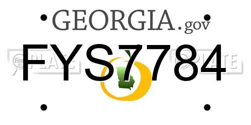 FYS7784 Georgia License Plate