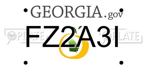 FZ2A3I Georgia License Plate