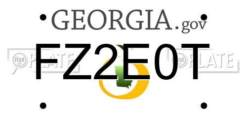 FZ2E0T Georgia License Plate