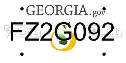 FZ2G092 Georgia License Plate