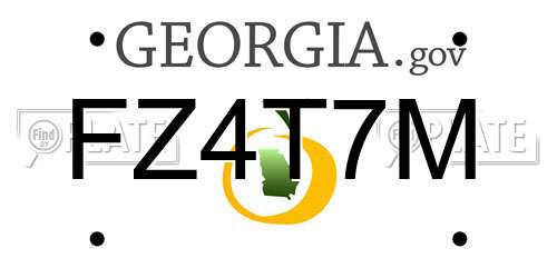 FZ4T7M Georgia License Plate