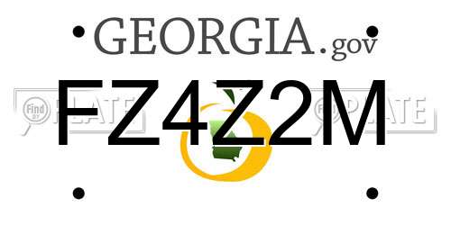 FZ4Z2M Georgia License Plate