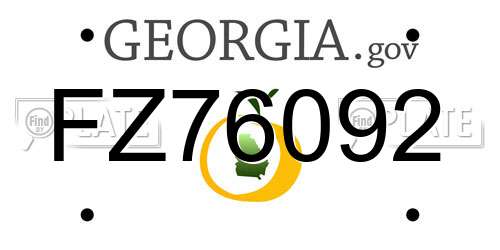 FZ76092 Georgia License Plate