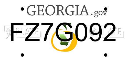 FZ7G092 Georgia License Plate