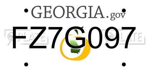 FZ7G097 Georgia License Plate