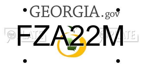 FZA22M Georgia License Plate