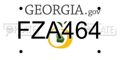 FZA464 Georgia License Plate