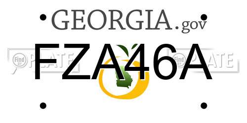 FZA46A Georgia License Plate