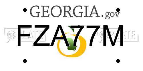FZA77M Georgia License Plate