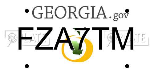 FZA7TM Georgia License Plate