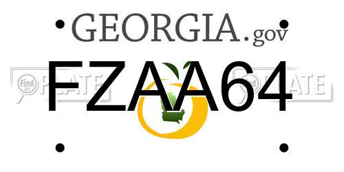 FZAA64 Georgia License Plate