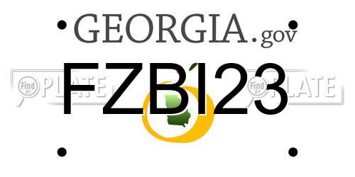 FZBI23 Georgia License Plate
