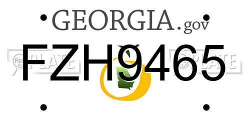 FZH9465 Georgia License Plate